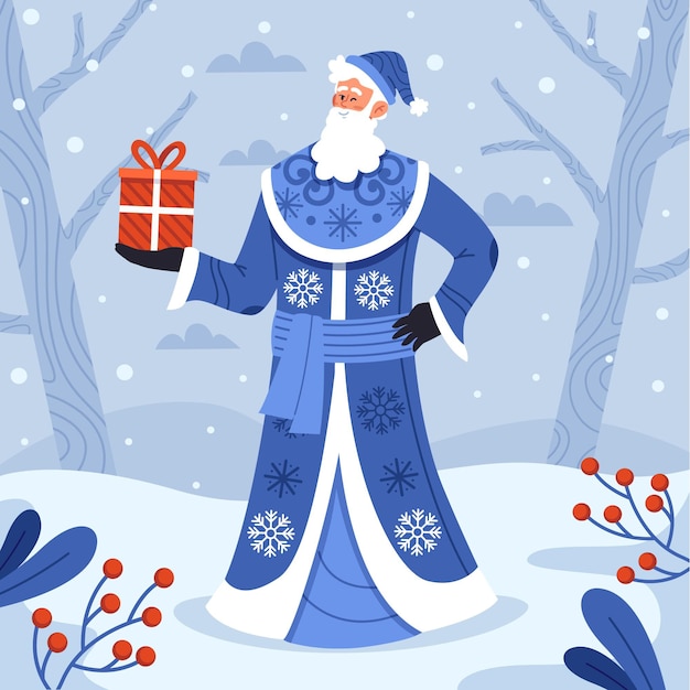 Ded moroz in plat ontwerp