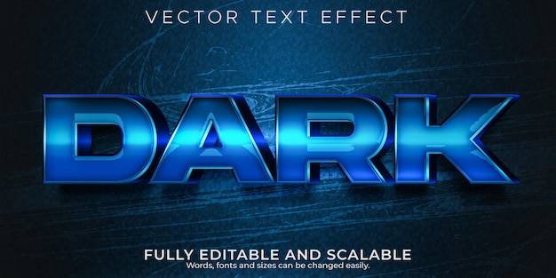 Deep dark editable text effect, space and blue text style