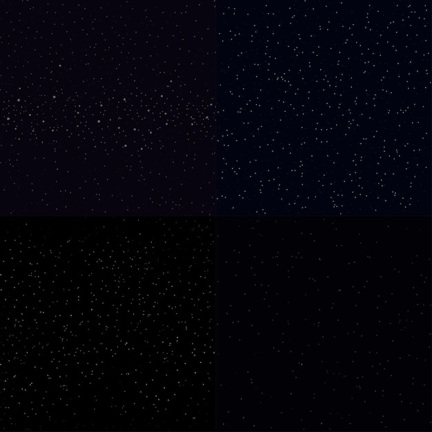 Vector deep dark space seamless pattern in set