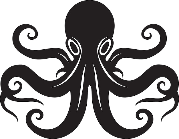 Deep Dive Designs Octopus Логотип Дизайн чернильных изображений Эмблематическая икона