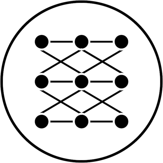 Deep Learning vector icoontje Kan worden gebruikt voor Data Analytics icoonset