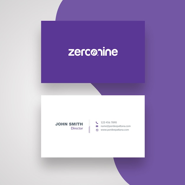deep purple accent business card