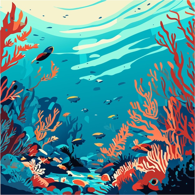 Глубоководное художественное акварельное изображение океанической магии