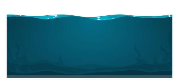 Premium Vector | Deep sea seamless background cartoon ocean surface isolated on white background Premium Vector | Deep sea seamless background cartoon ocean surface isolated on white background