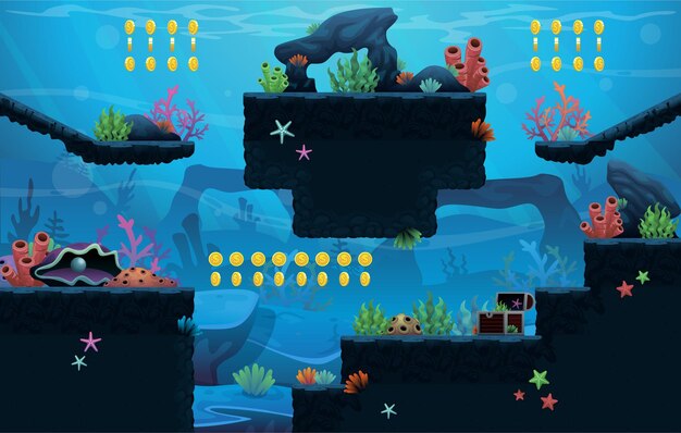 Deep water 2d video game tile set