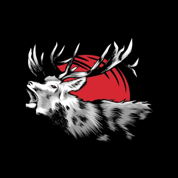 Deer angry vector design illustration