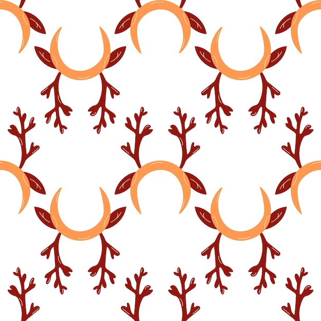 deer antler headband decoration christmas pattern textile background vector illustration