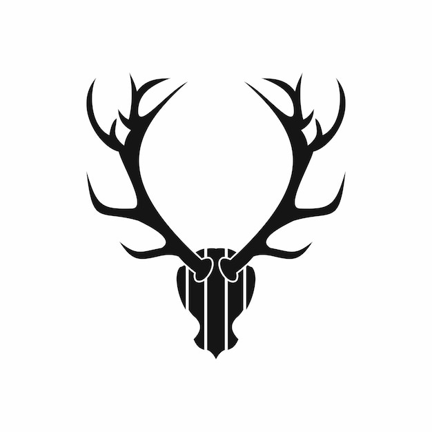 白い背景に分離されたシンプルなスタイルの鹿の角のアイコン トロフィー シンボル