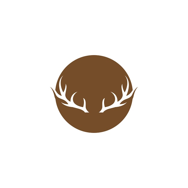 Modello di vettore del logo dell'illustrazione del corno di cervo