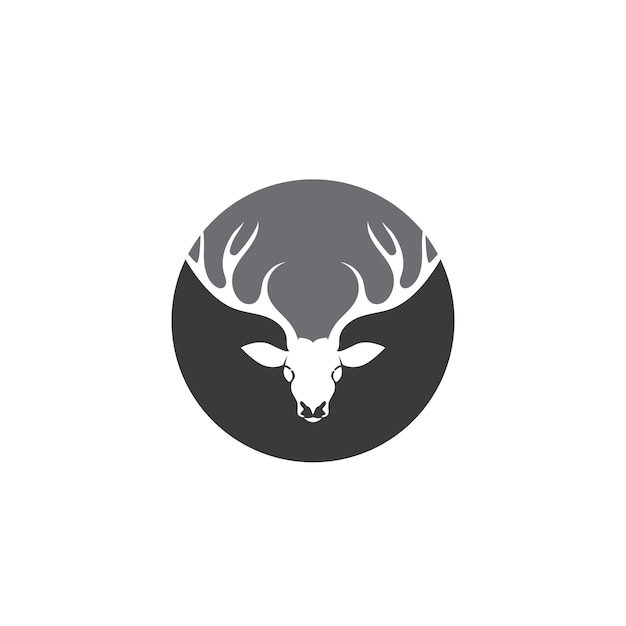 Vector deer antler ilustration logo vector