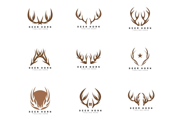 Deer Antler Logo Antler Icon Illustration Christmas Santa Animal Vector Brand Design