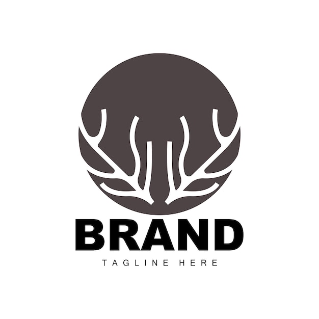 Vector deer antler logo antler icon illustration christmas santa animal vector brand design