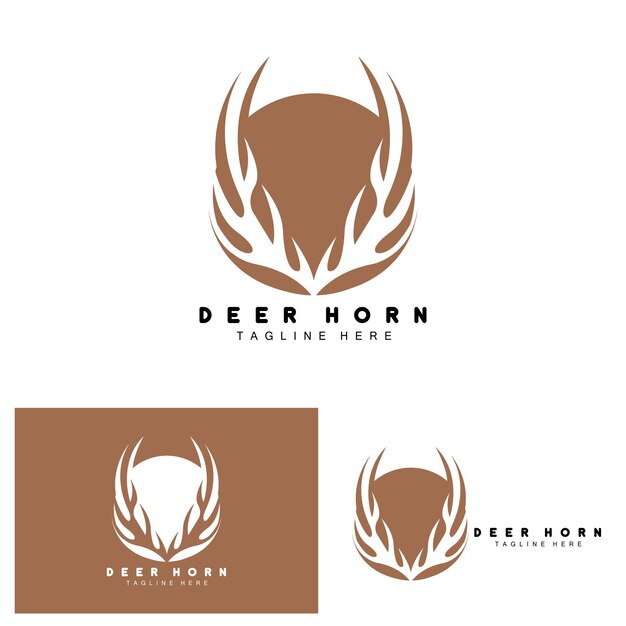 Deer Antler Logo Antler Icon Illustration Christmas Santa Animal Vector Brand Design