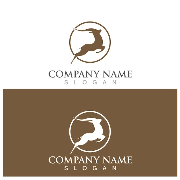 Deer antler simple luxury logo and vector template