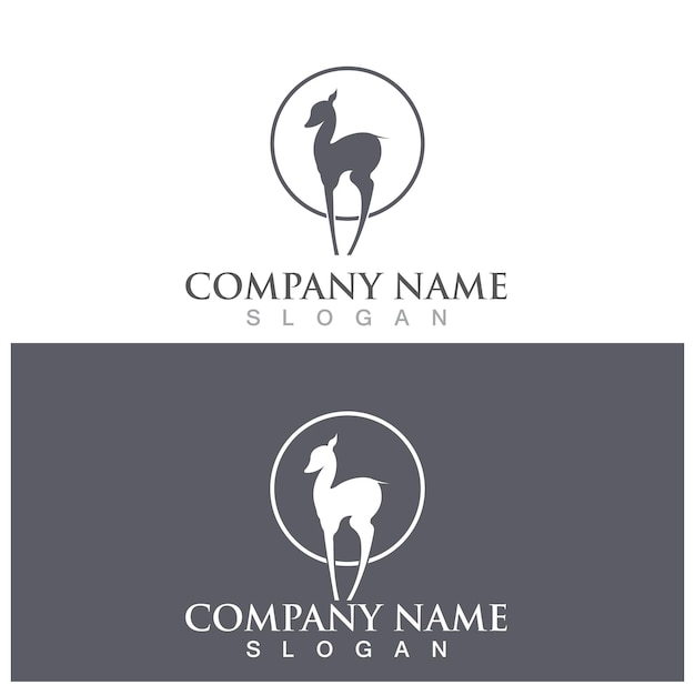 Deer antler simple luxury logo and vector template