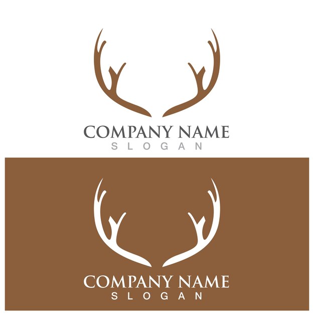 Deer antler simple luxury logo and vector template