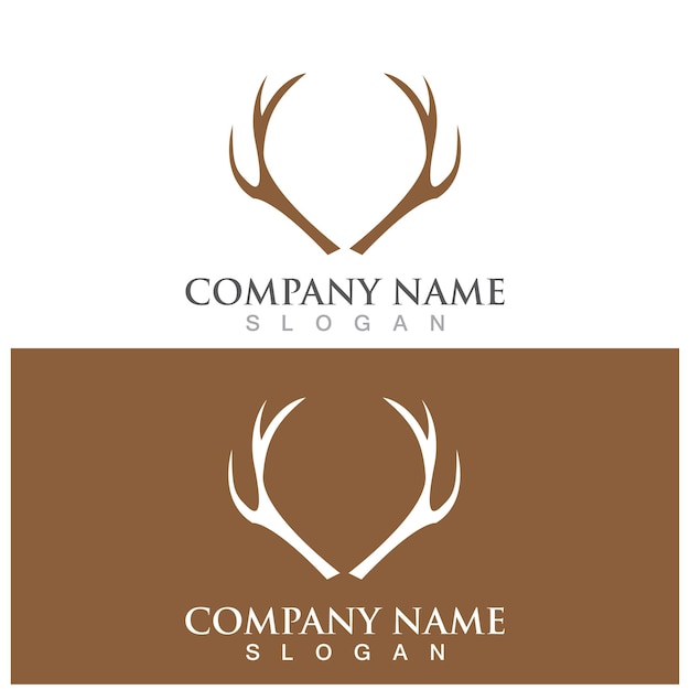 Deer antler simple luxury logo and vector template