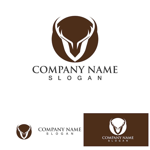 Deer Antlers Logo Template Illustration Design