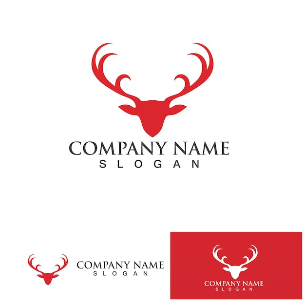 Deer Antlers Logo Template Illustration Design