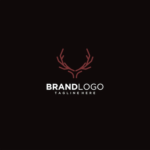 Deer antlers simple logo design vector