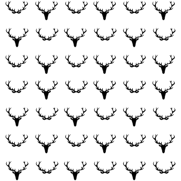 Vector deer background with antlers deer