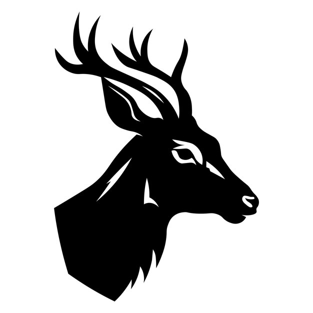 Vector deer black icon on white background