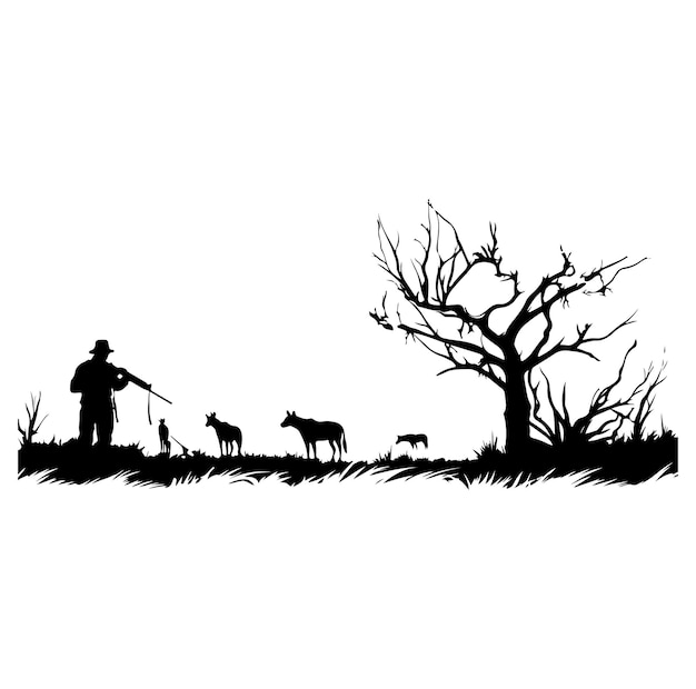 Deer black silhouette vector character vector illustration