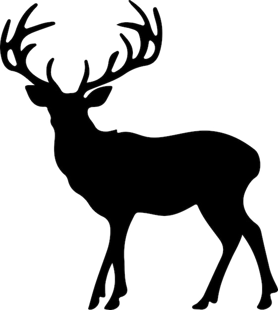 deer black silhouette with transparent background