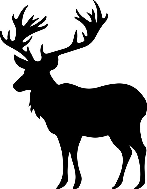 deer black silhouette with transparent background