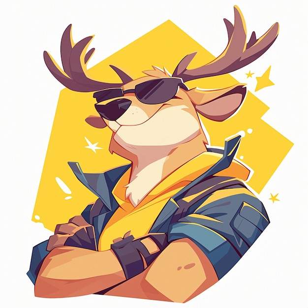 Vector a deer broadcaster cartoon style