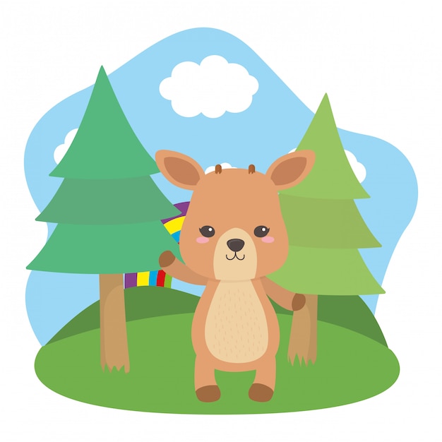 Vector deer cartoon  vector illustrator