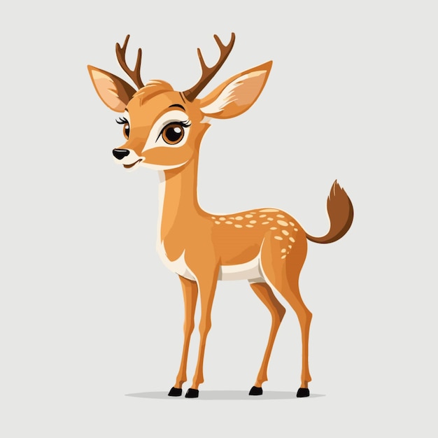 Deer character vector on white background