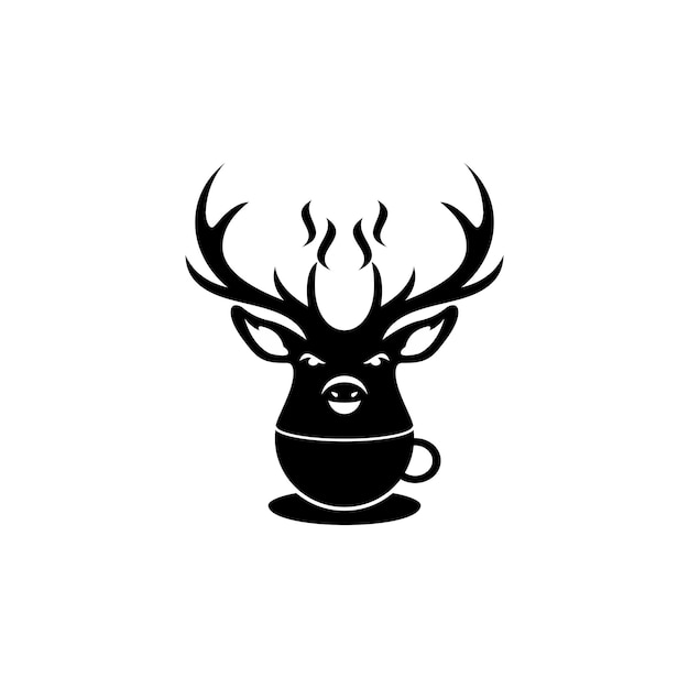 Vector deer coffee logo vector image