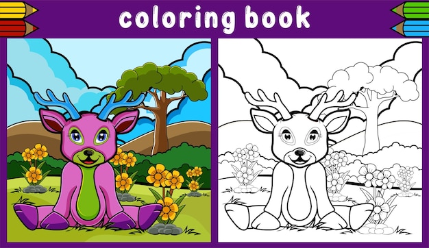 Deer coloring book