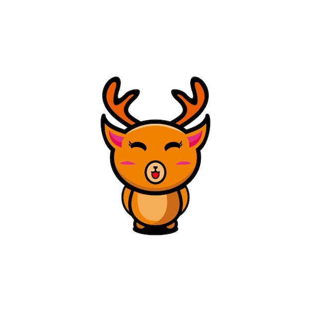 Deer cute art character design mascot logo