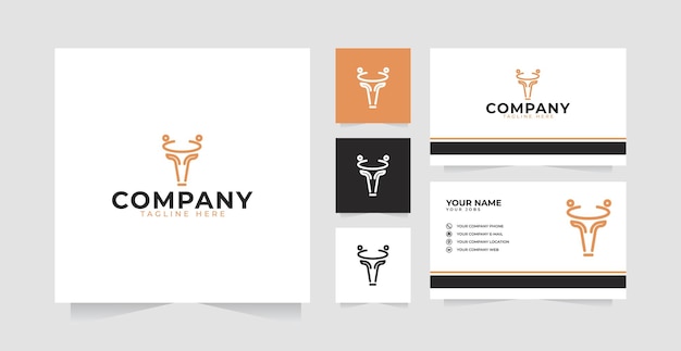 Deer dance logo design inspiration and business card