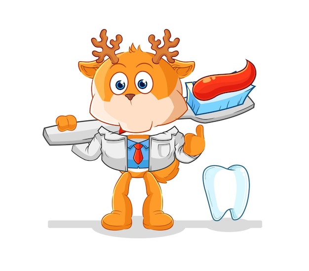 Deer dentist illustration character vector