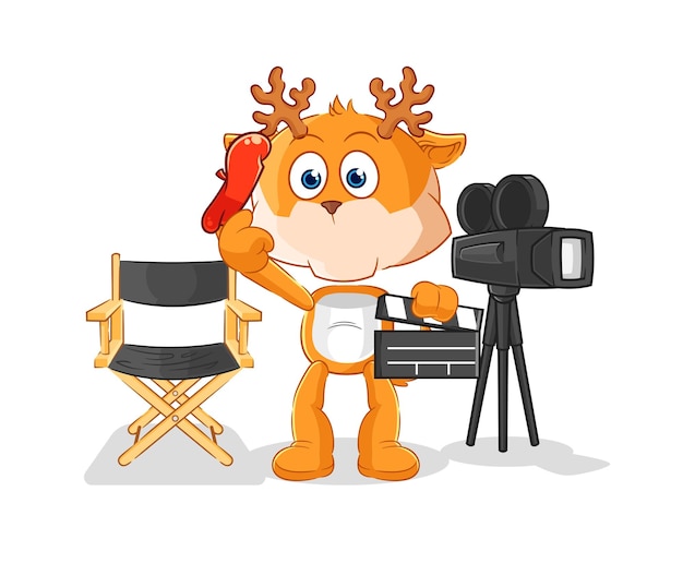 Deer director mascot cartoon vector