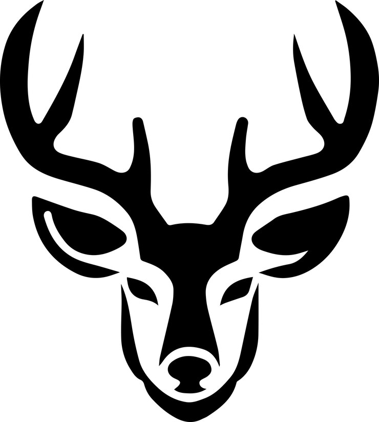 Deer Face Vector silhouette illustration 33