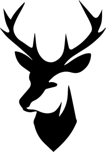 Deer Face Vector silhouette illustration 34