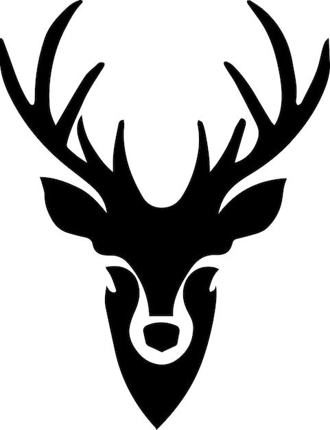 Deer face vector silhouette illustration 3