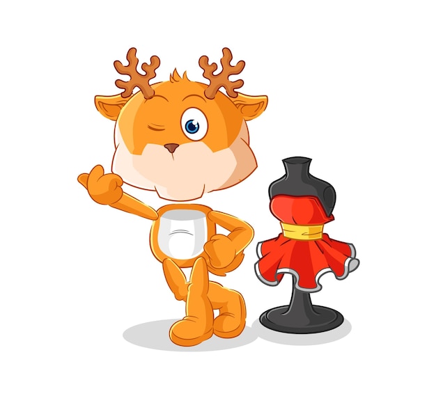 Deer fashion designer vector cartoon character