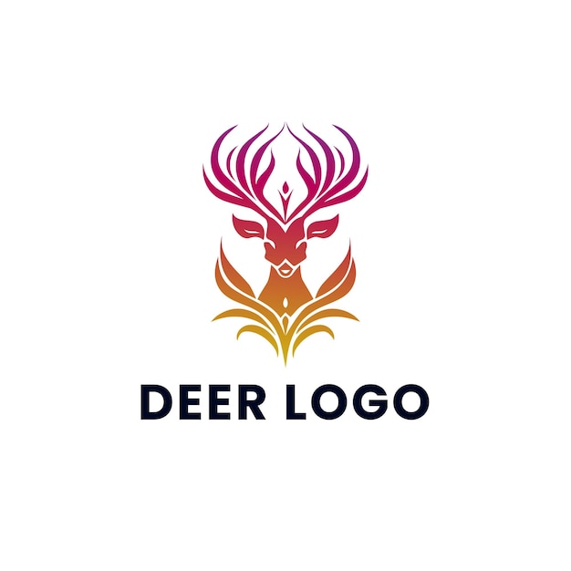 Deer gradient colorful illustration logo