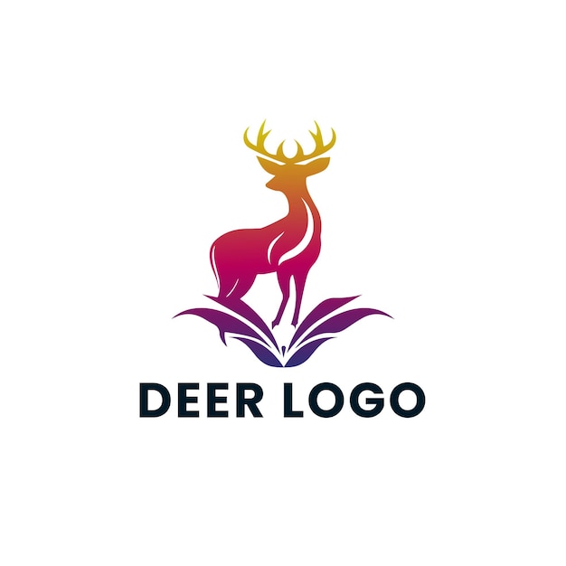 Deer Gradient Colorful illustration logo