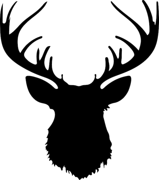 Vector deer hand drawing illustration silhouette