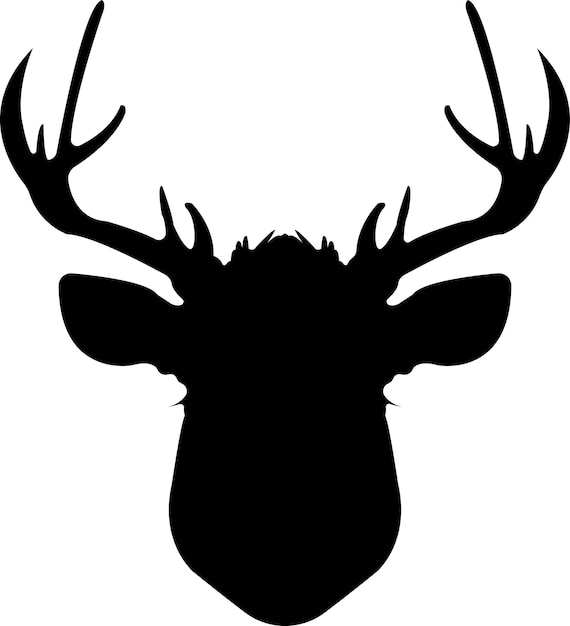 Vector deer hand drawing illustration silhouette