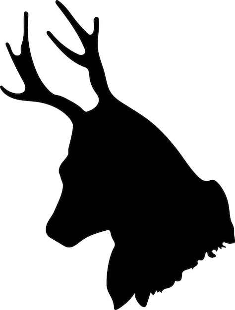 Vector deer hand drawing illustration silhouette