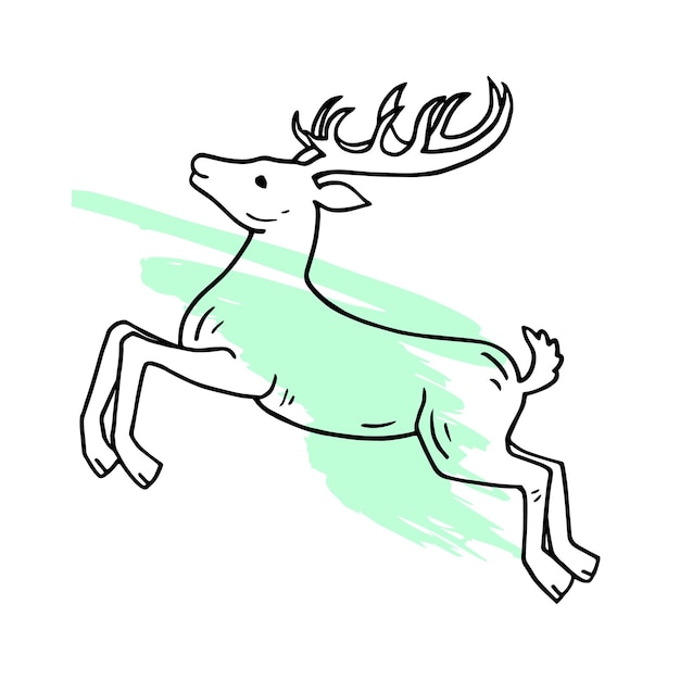 Deer hand drawing illustration vector