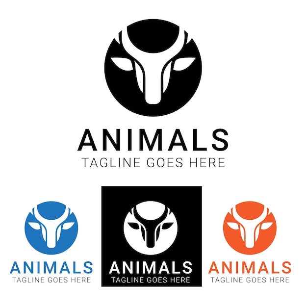 Deer Head Animals Logo Design