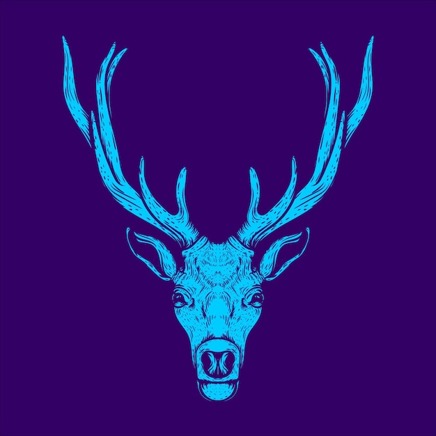 Vector deer head artwork illustrti